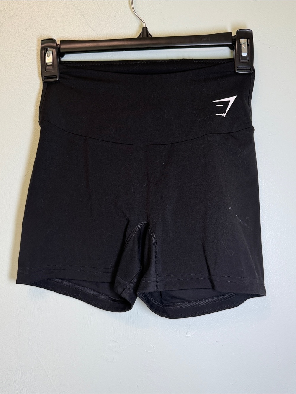 Gymshark Black High-Rise Bike Shorts with Logo